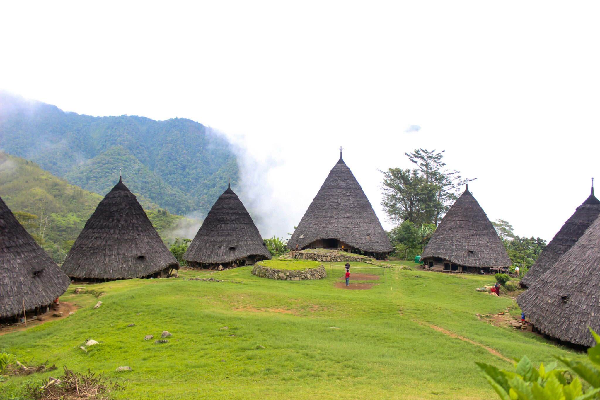portrait of primitive house of wae rebo village, Wae Rebo is a small, very out of the way village.